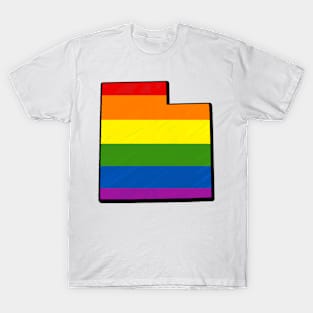 Rainbow Utah Outline T-Shirt